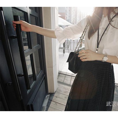 2015夏季新款淑女雪纺衫+中长镂空蕾丝两件套裙套装女 一件图2