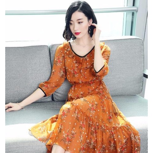 尚古主义真丝雪纺连衣裙优雅自信品牌女装批发货源图8