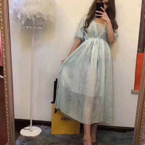 原单品牌折扣女装雪纺连衣裙库存尾货走份图8