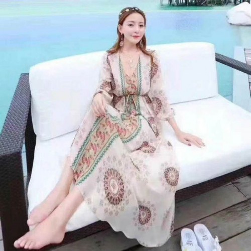 原单品牌折扣女装雪纺连衣裙库存尾货走份图2