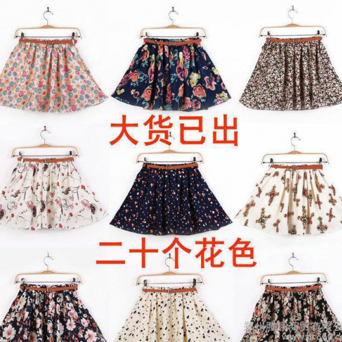 速卖通ebay爆款韩版大码雪纺碎花欧美半身裙蓬蓬裙打底短裙图2