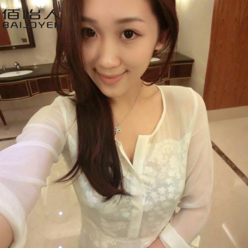 刘美人气质长袖V领刺绣真丝雪纺白色连衣裙图3
