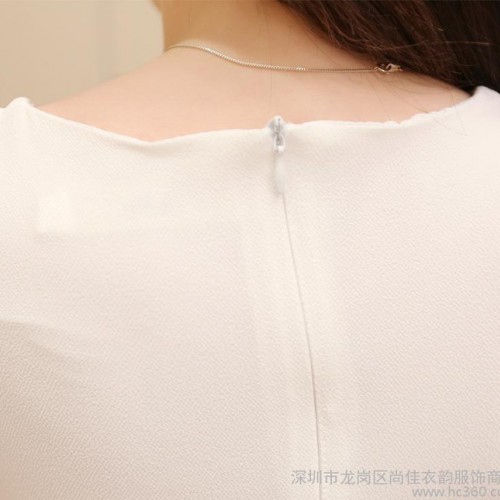 2015夏季新款女装韩版修身显瘦短裙雪纺里布蕾丝裙女连衣裙图3