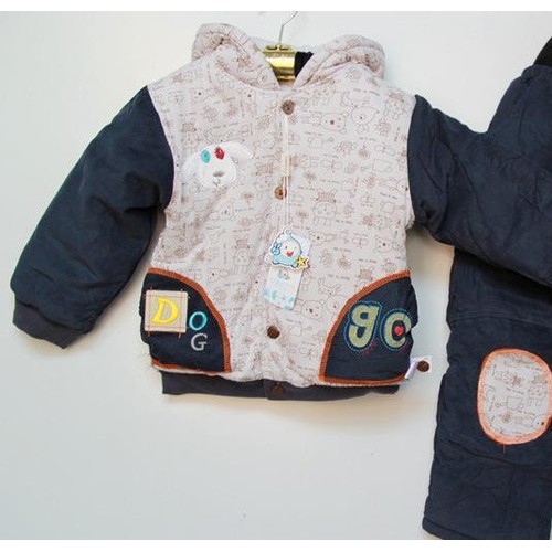 卡通欢乐岛棉服套装 冬季保暖棉袄棉裤套装/小狗乐园童棉服两件套图3