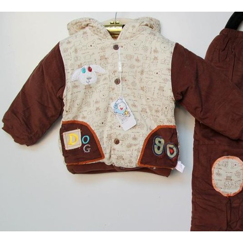 卡通欢乐岛棉服套装 冬季保暖棉袄棉裤套装/小狗乐园童棉服两件套图2