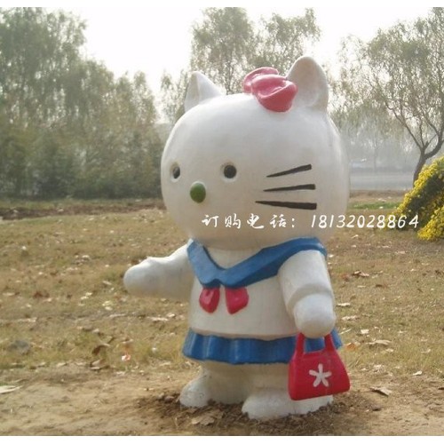 穿水手服的kitty猫  玻璃钢卡通动物雕塑