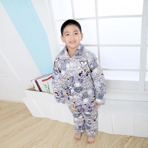 款童装卡通珊瑚绒睡衣家居服批发 儿童睡衣家居服套装厂家直