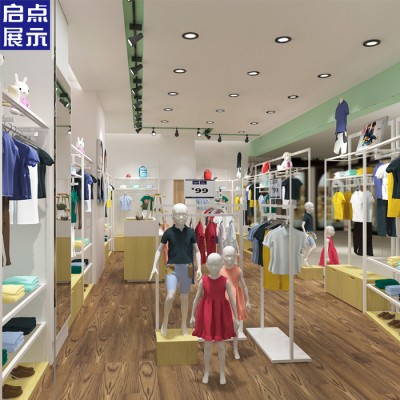 广州启点展示 童装店货架定制厂家 福建母婴店展示道具 四川服装道具厂家