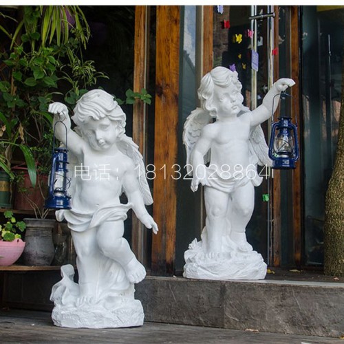 大理石手提花灯  石雕广场人物雕塑图4