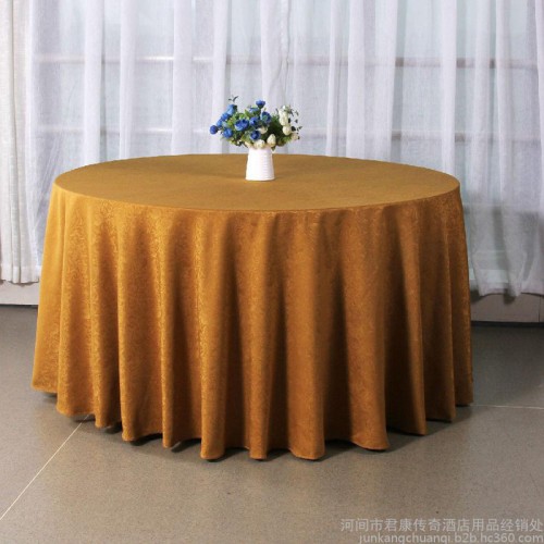新品 花瓣提花双层台布 欧式全涤提花酒店宴会饭店桌布 现货批发图4