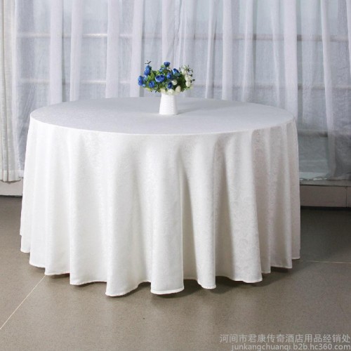 新品 花瓣提花双层台布 欧式全涤提花酒店宴会饭店桌布 现货批发图2