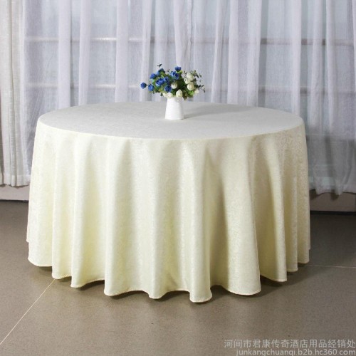 新品 花瓣提花双层台布 欧式全涤提花酒店宴会饭店桌布 现货批发图1