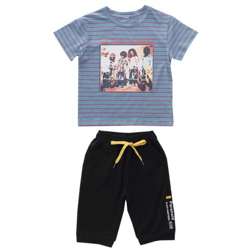 男童夏装2019新款5条纹套装6儿童夏季7童装8岁短袖两件套潮直销图3