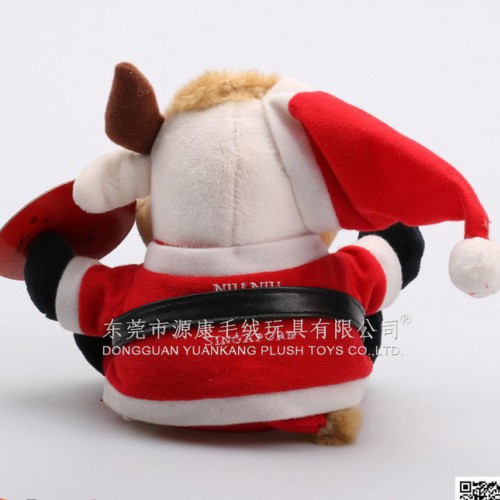 圣诞毛绒玩具 卡通毛绒圣诞鹿子 穿圣诞老人衣服毛绒鹿子玩具图1