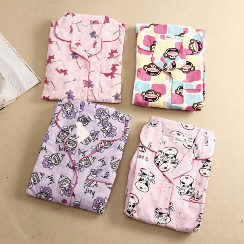 动物卡通--韩国风秋季女装新款外套长裤休闲家居服套装图1