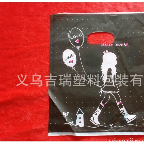 **卡通服装塑料袋礼品袋包装袋男女款时尚服装衣服店手提袋子图3