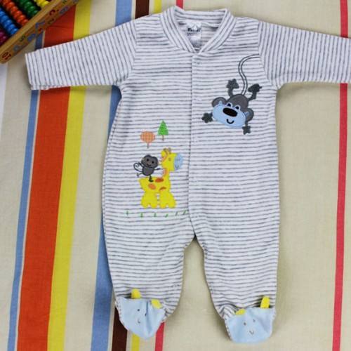 绒毛**卡通刺绣婴儿造型哈衣 2014新款新生儿连体衣/爬行服童装图1