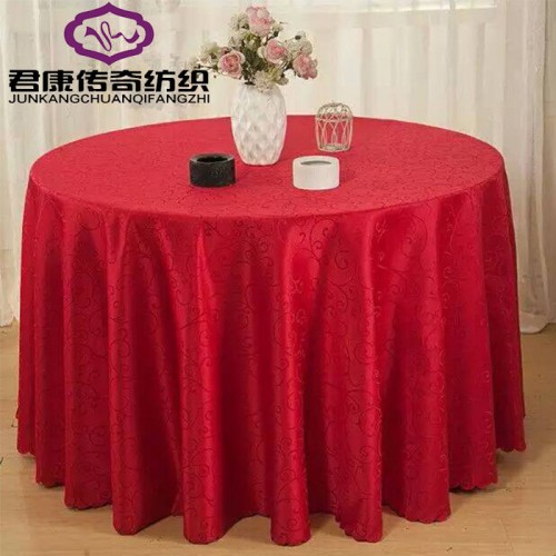 酒店用品酒店桌布纯色提花婚庆饭店餐厅圆桌台布 可定制尺寸颜色图3