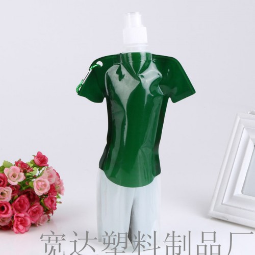 直销衣服形水袋 户外运动折叠水袋 pe塑料卡通异形水袋图1