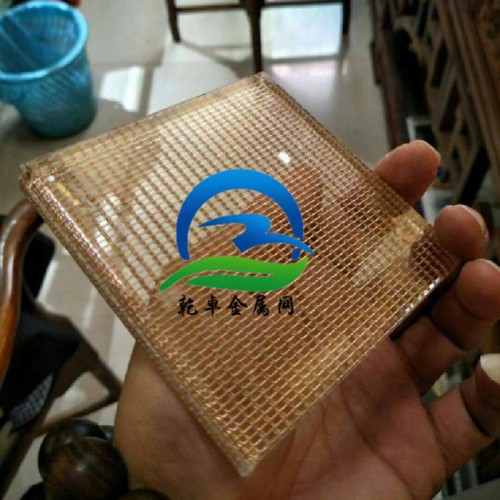 乾卓金属网 夹丝玻璃铜丝网 图案织物壁布 艺术金沙丝网 提花金属布 丝绣夹层网布图6