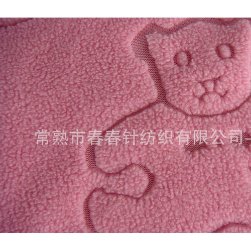 直销  提花摇粒绒  提花针织面料  全涤提花剪毛布 出口欧图2