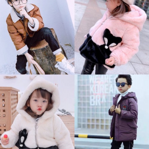 山西鹿泉2018秋冬**加绒加厚金丝绒外套批发货到付款3-7岁男宝女宝西装领翻领棉衣外衣图1