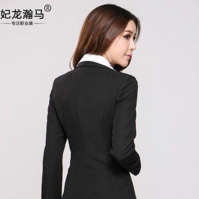 妃龙瀚马2015春新款职业装女小西装修身显瘦套装时尚韩版ol职业装
