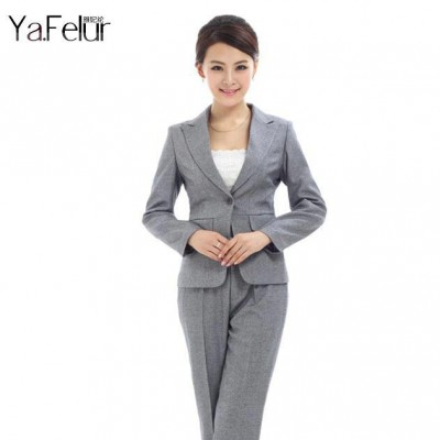 韩版职业女西服套装正装 修身酒店前台制服美容服办公工作西装订做​