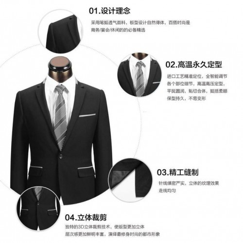 职业装新郎装 男士商务休闲正装 修身男西装图3