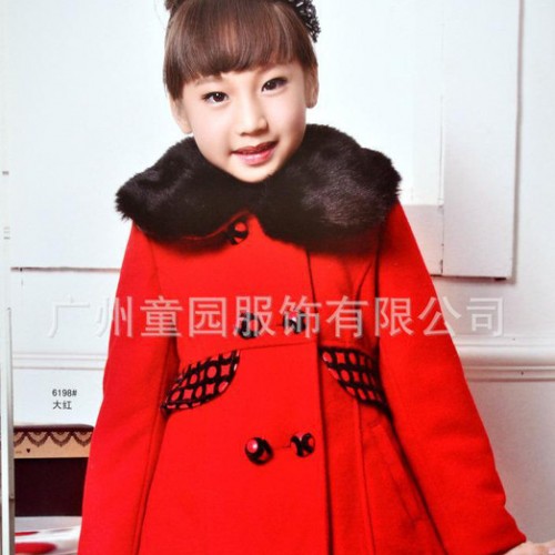 广州童装货源 迷你树 品牌童装折扣 2013冬款男女童大衣图1