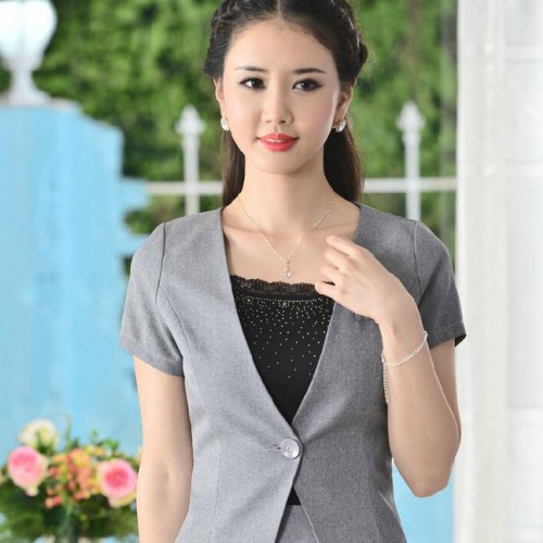 2015春小西装女职业装女装套裙大码OL修身女式小西服西装图3
