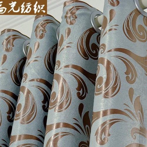 大凤尾提花窗帘布  双面加厚全遮光阳离子提花遮光布图3