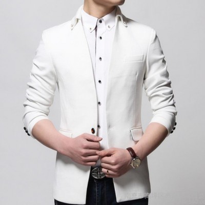 2015春秋新款男式韩版时尚修身小西装 男款纯色西服外套