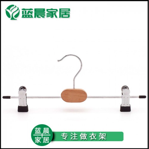 **防滑裤架晾晒裤夹 批发创意裤子架防滑木扁头衣架图4