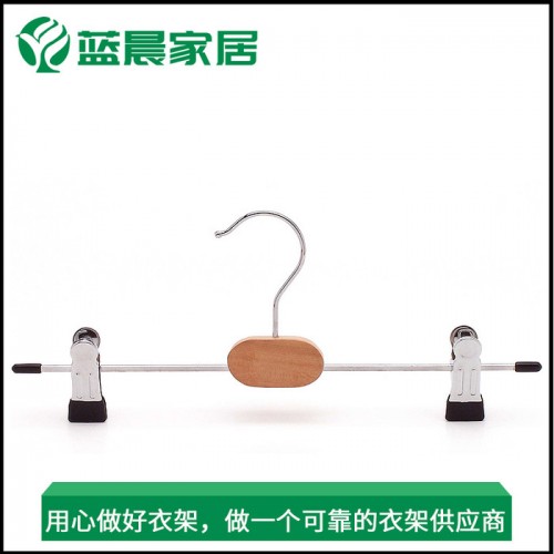 **防滑裤架晾晒裤夹 批发创意裤子架防滑木扁头衣架图5
