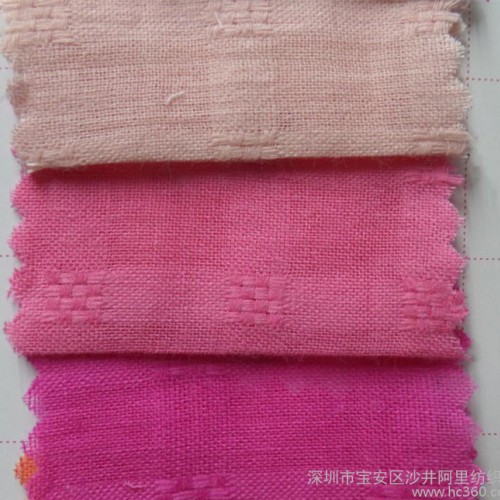 梭织全棉提花面料 纯棉布 服装面料 夏季薄款染色布 提花格子图1