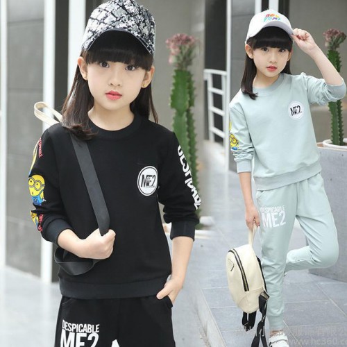 2017春新款童装女童长袖纯棉打底衫两件套童装中大童春秋工厂直销图2
