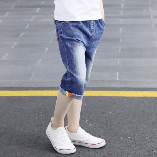 童装男童牛仔中裤夏季新品童裤儿童裤子中大童**图3