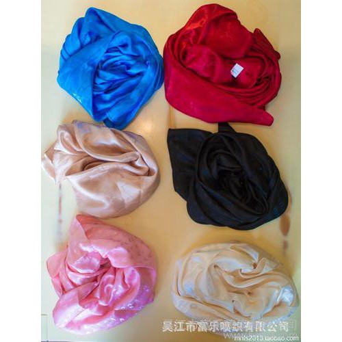 供应2014新款提花色丁长丝巾糖果色图2