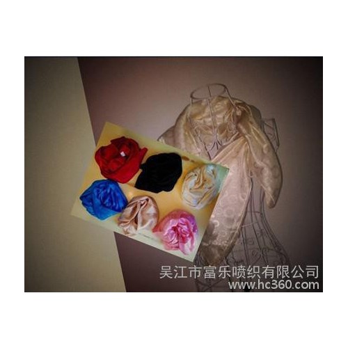 供应2014新款提花色丁长丝巾糖果色图1