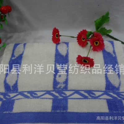 纯棉兔头弱捻提花毛巾劳保福利毛巾彩条树叶毛巾高阳