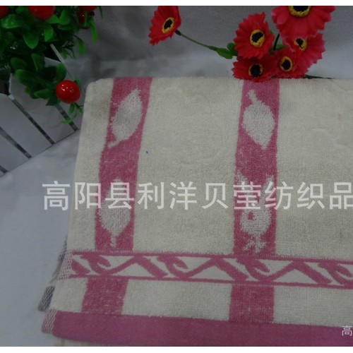 纯棉兔头弱捻提花毛巾劳保福利毛巾彩条树叶毛巾高阳图2