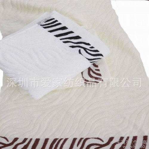 商务虎纹提花礼品毛巾/纯棉毛巾/美容毛巾图3