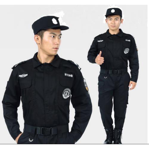 保安服 河南乔森 99式作训服 春秋冬季 藏青黑特训服QS50 透气短袖作训服套装 棉料 上衣+裤子图8