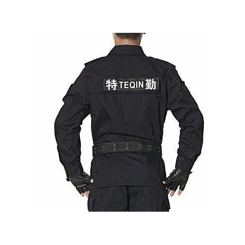 保安服 河南乔森 99式作训服 春秋冬季 藏青黑特训服QS50 透气短袖作训服套装 棉料 上衣+裤子图3