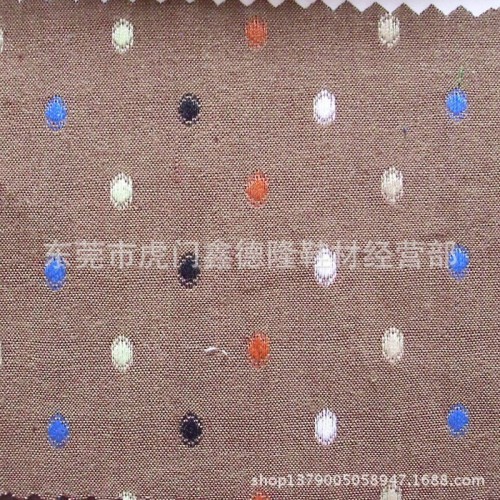 GB142新款麻棉提线圆点布 色织提花青年布图3