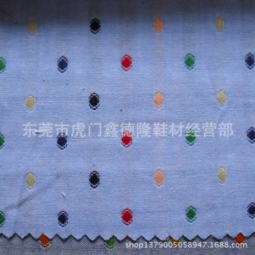 GB142新款麻棉提线圆点布 色织提花青年布图1