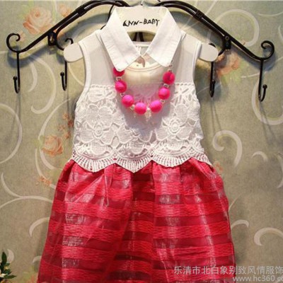 2015夏季新款女童童装中小童无袖公主连衣裙甜美童裙童装一件