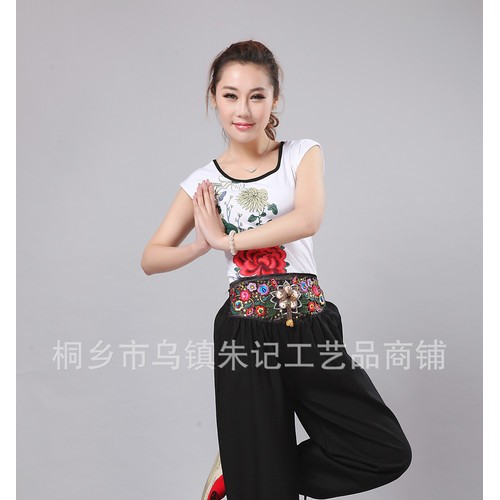 阔腿裤云南民族风女装刺绣花灯笼裤子宽松大码舞蹈裤长裤子图2