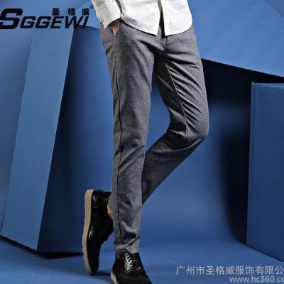圣格威 2015夏季新品男式铅笔裤 薄款修身韩版中腰直筒男休闲裤子